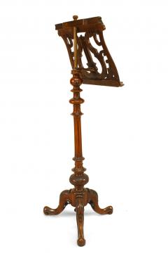French Victorian Walnut Lyre Music Stand - 4322629