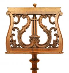 French Victorian Walnut Lyre Music Stand - 4322630