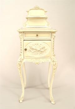 French Victorian White Bedside Commode - 742926