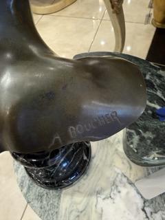 French Victorian bronze bust of a young girl with her head turned A Boucher  - 4639798