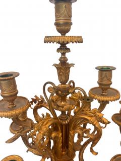 French Victorian gilt candellabra with Japanese bronze vase - 4634289