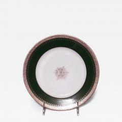 French Victorian green and white Limoges porcelain plates - 4230699