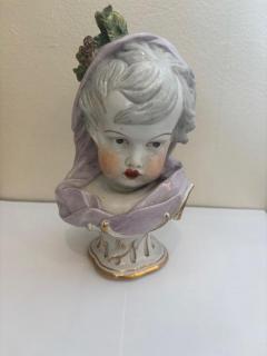 French Victorian style Meissen porcelain bust of a young girl - 4674328