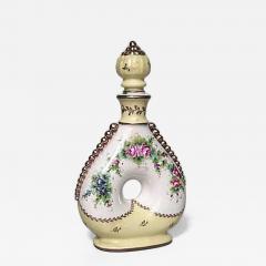 French Victorian style white and yellow porcelain shaped perfume bottles - 4742126