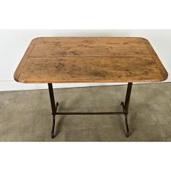 French Vintage Bistro Table with Wood Top - 3856160