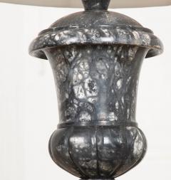 French Vintage Black and White Marble Urn Lamp - 1517584