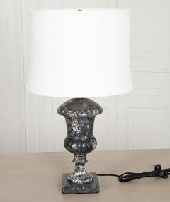 French Vintage Black and White Marble Urn Lamp - 1517586