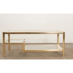 French Vintage Brass Glass Coffee Table - 3314095