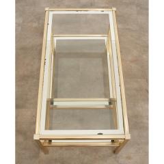 French Vintage Brass Glass Coffee Table - 3314151
