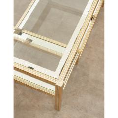 French Vintage Brass Glass Coffee Table - 3314172