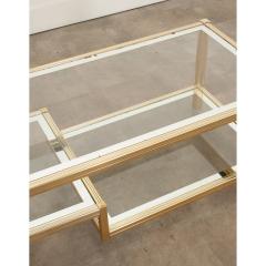 French Vintage Brass Glass Coffee Table - 3314180