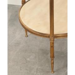 French Vintage Brass Marble Tier Table - 2730784