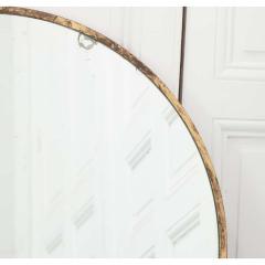 French Vintage Brass Round Mirror - 2225661