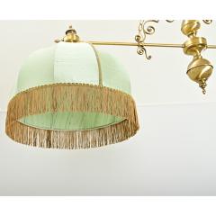French Vintage Brass Silk Fringe Billiard Light - 4215764