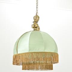 French Vintage Brass Silk Fringe Billiard Light - 4215787