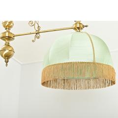French Vintage Brass Silk Fringe Billiard Light - 4215789