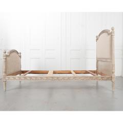 French Vintage Carved and Painted Louis XVI style Queen Bed - 2586069