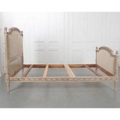 French Vintage Carved and Painted Louis XVI style Queen Bed - 2586072