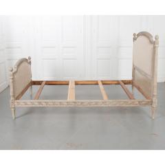 French Vintage Carved and Painted Louis XVI style Queen Bed - 2586073