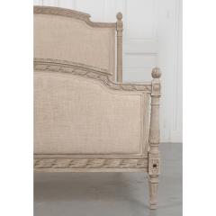 French Vintage Carved and Painted Louis XVI style Queen Bed - 2586101