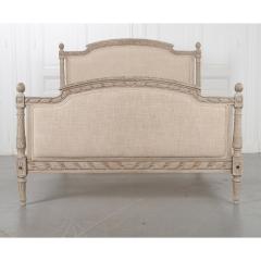 French Vintage Carved and Painted Louis XVI style Queen Bed - 2586102