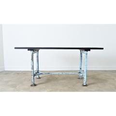 French Vintage Cast Iron Wood Top Work Table - 4542011