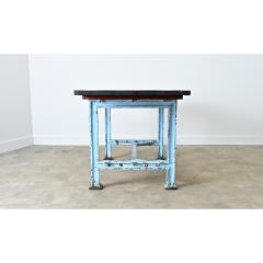 French Vintage Cast Iron Wood Top Work Table - 4542013