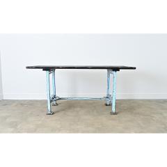 French Vintage Cast Iron Wood Top Work Table - 4542040