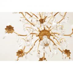 French Vintage Crystal Brass Chandelier - 2977860