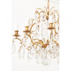 French Vintage Crystal Brass Chandelier - 2977861