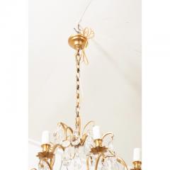 French Vintage Crystal Brass Chandelier - 2977867