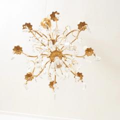 French Vintage Crystal Brass Chandelier - 2977868