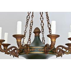 French Vintage Empire Style Gilt Bronze Tole Flush mount - 4541992