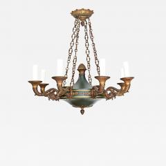 French Vintage Empire Style Gilt Bronze Tole Flush mount - 4544366