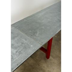 French Vintage Farm Table with Zinc Top - 4249722