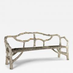 French Vintage Faux Bois Curved Bench - 3993605