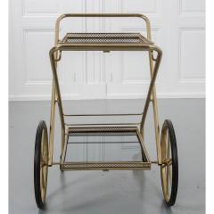French Vintage Folding Brass Bar Cart - 1754032