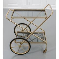 French Vintage Folding Brass Bar Cart - 1754034