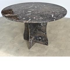 French Vintage Fossil Marble Dining Center Table - 4688240