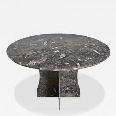 French Vintage Fossil Marble Dining Center Table - 4705712