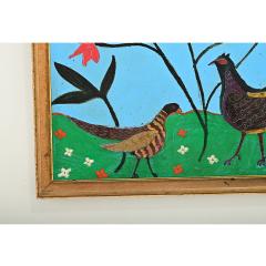 French Vintage Framed Painting of Pheasants - 4415645