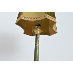 French Vintage Green Onyx Table Lamp with Custom Shade - 4558298
