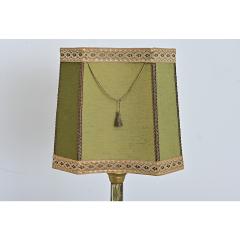 French Vintage Green Onyx Table Lamp with Custom Shade - 4558310