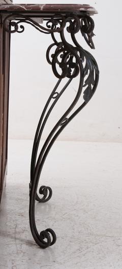 French Vintage Iron and Marble Console Table - 1878929