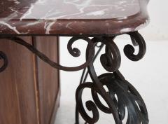 French Vintage Iron and Marble Console Table - 1878933