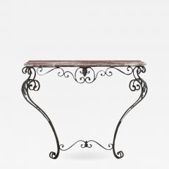 French Vintage Iron and Marble Console Table - 1973542
