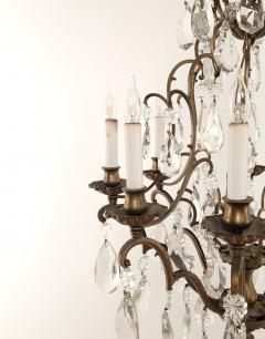 French Vintage Louis XV Style Bronze and Crystal Chandelier - 4093620