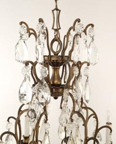French Vintage Louis XV Style Bronze and Crystal Chandelier - 4093622