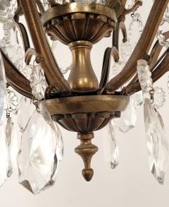 French Vintage Louis XV Style Bronze and Crystal Chandelier - 4093626