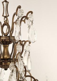 French Vintage Louis XV Style Bronze and Crystal Chandelier - 4093627